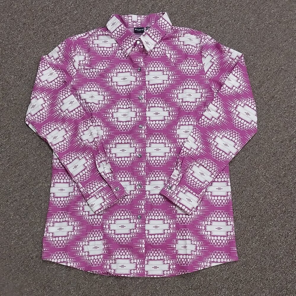 Cruel Girl Girls' Long Sleeve Western Snap Shirt - Pink